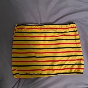 Yellow striped tube top